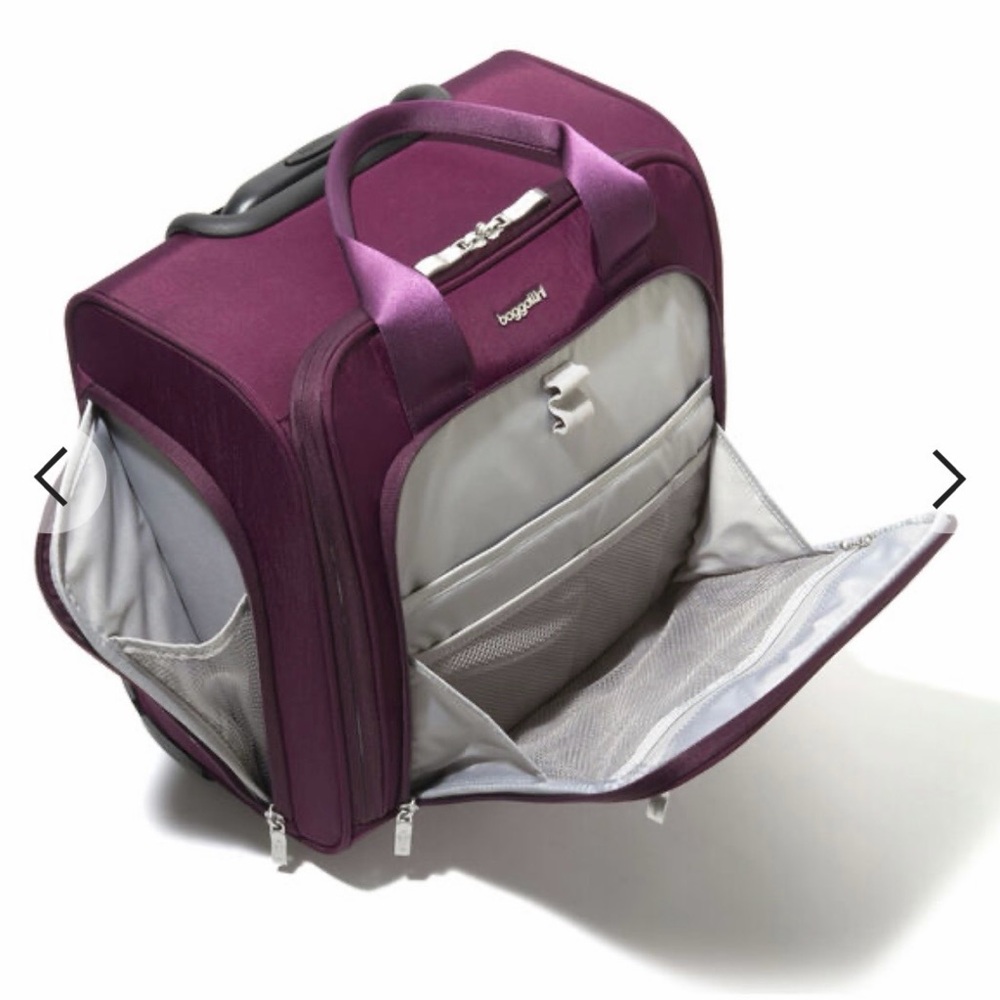 Baggallini 2Wheeled Under Seater Purple Wheeled Tote Bag-NWT - Picture 3 of 7